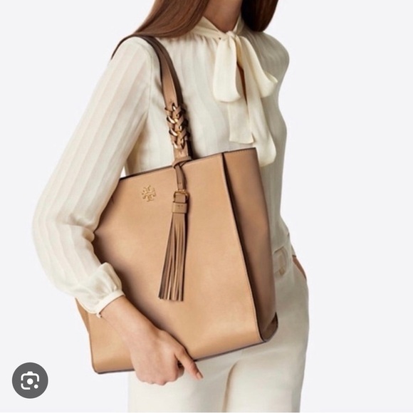 Authentic Limited Edition Tory Burch Brooke Tote “Pink Salt” 12”x 12” + Dust Bag - Picture 16 of 16